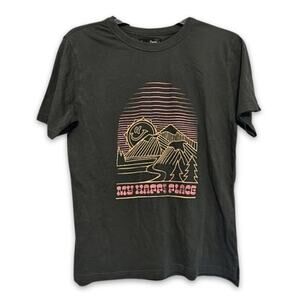Treasure & Bond Graphic T-Shirt "My Happy Place" Short Sleeves Gray Boys XXL NWT